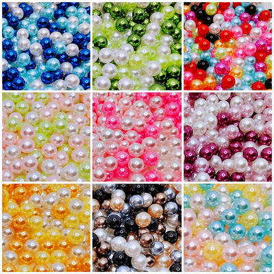 Non-porous ABS color imitation pearl loose beads DIY manual drop glue filler accessories hairpin material decoration accessories