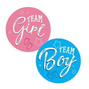 Cross Border Source Gender Reveal Party Stickers Game team boy And girl team girl team boy