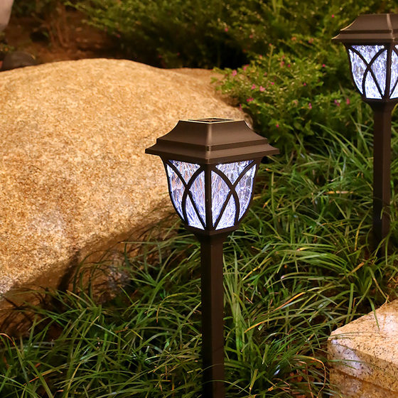 Solar Garden Lamp Waterproof Lawn Lamp Outdoor Home Decorative Garden Grass Layout Floor Light and Shadow Lamp