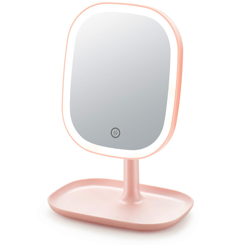 Mirror Led Light Makeup Women's Mirror with Lamp Portable Princess Dormitory Mirror Rechargeable Desktop Makeup Lamp Dressing Mirror