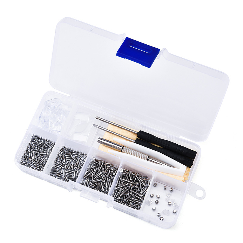 Glasses nose pad screw glasses leg gasket nut glasses frame repair parts suit tool box