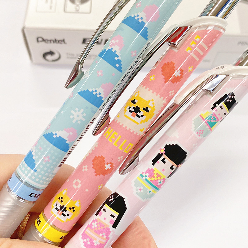 Japan Pentel Dispatong Tokyo Story Limited Gel Pen BLN75 and Wind Pixel 0.5 Black Quick Dry Pen