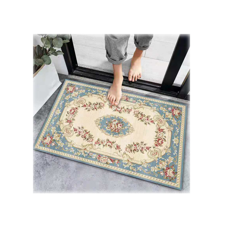 Home Floor Mat Persian Retro Floor Mat Door Entrance Kitchen Absorbent Anti-Slip Mat Toilet Foot Mat Door Foot Mat