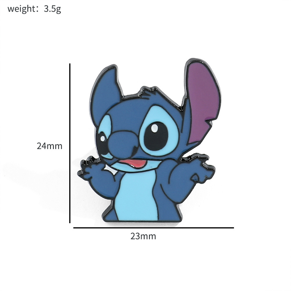 Cute creative European and American cartoon Stitch brooch funny stitch metal badge alloy drop oil bag accessories