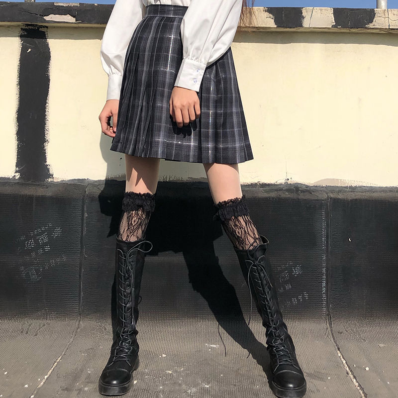 Lolitaロリータストッキング白レース靴下膝メッシュ中筒ふくらはぎソックス薄手少女jk靴下|undefined
