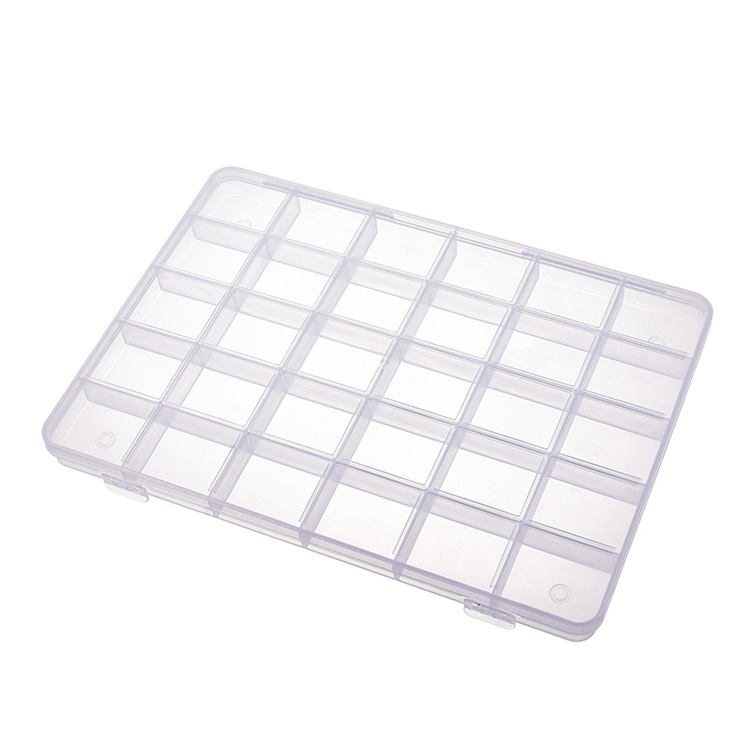 pp storage box transparent compartment plastic box jewelry parts hardware multi-grid stationery finishing packing box with lid empty box