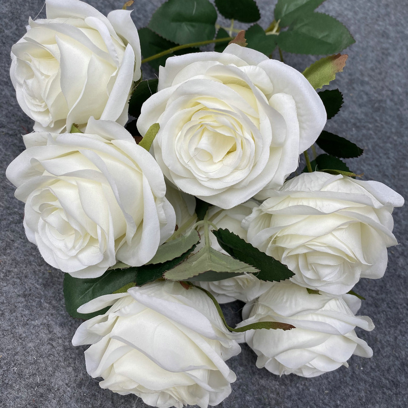 Single Simulation Multi-head Rose Bouquet Wedding Decoration Artificial Flowers Photo Photography Arrangement Props Fake Flowers