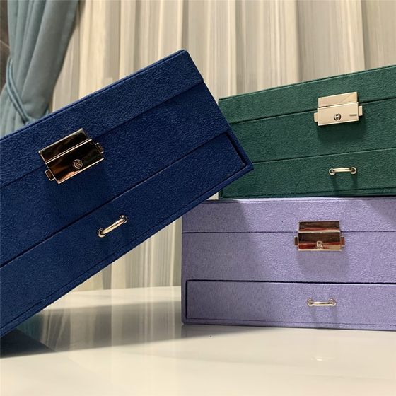 Southeast Asia independent station wholesale jewelry box pink ring earrings earrings earrings storage jewelry flannel