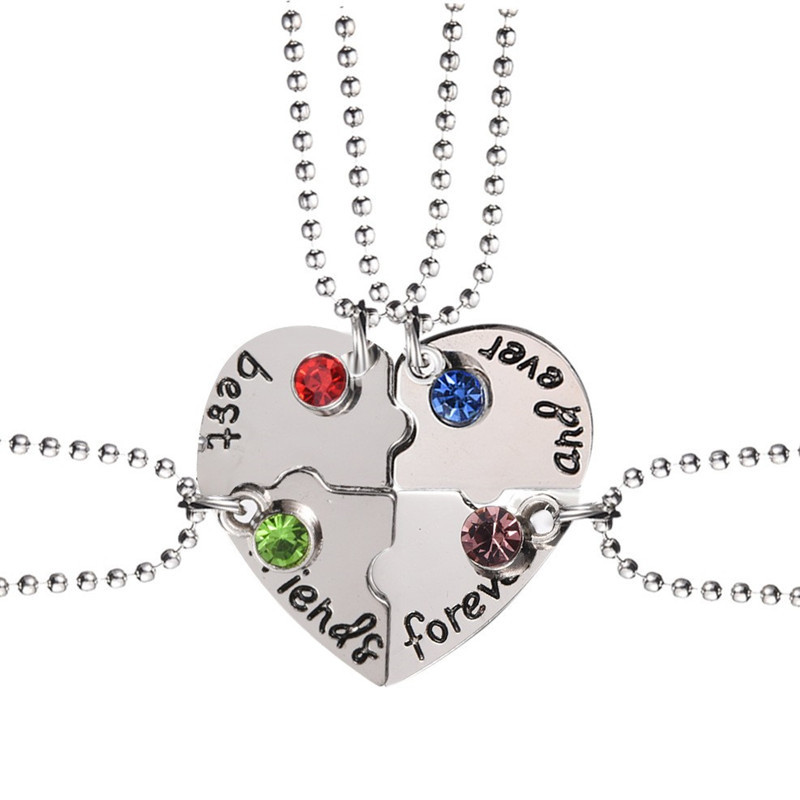 2022 European and American online Red fashion letters best friend frozen good friend love stitching necklace tide
