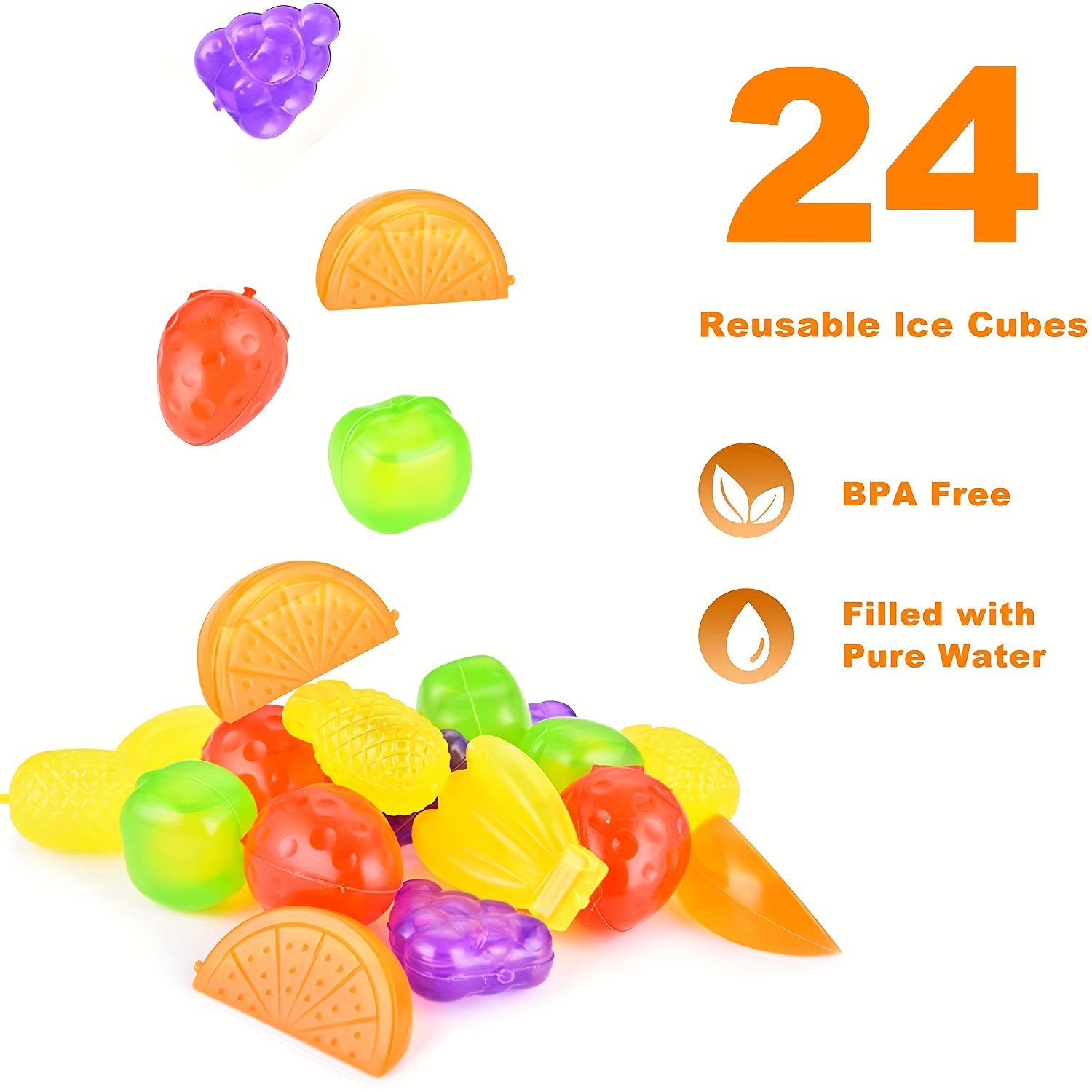 Factory direct sale 24 reusable plastic ice cubes can be iced in summer in various shapes bar party can be cold