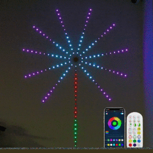 Cross border factory KESHU Christmas decoration led music running water horse racing explosion light with full color Fireworks light