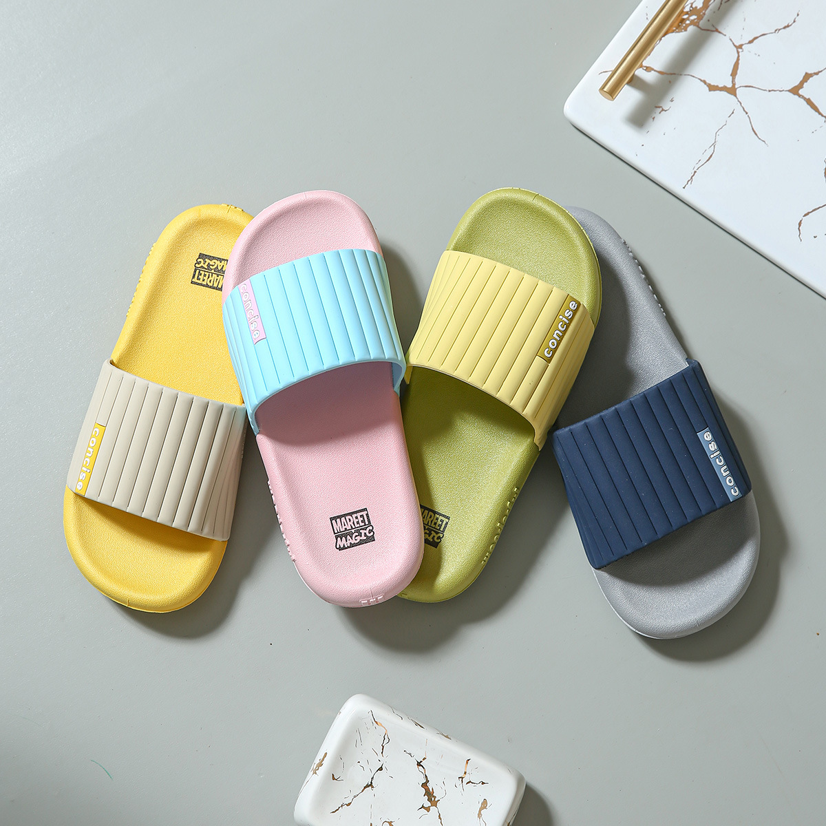 Slip-on Slippers Men's Wholesale Home Thick Bottom Indoor Couple Home Bath Outer Wear Non-slip Slippers Women's Summer