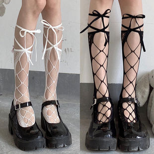 JK Strap Stockings Strap Calf Socks Cross Lolita Women's Long Barrel Summer Strap Stockings Cutout JK Socks