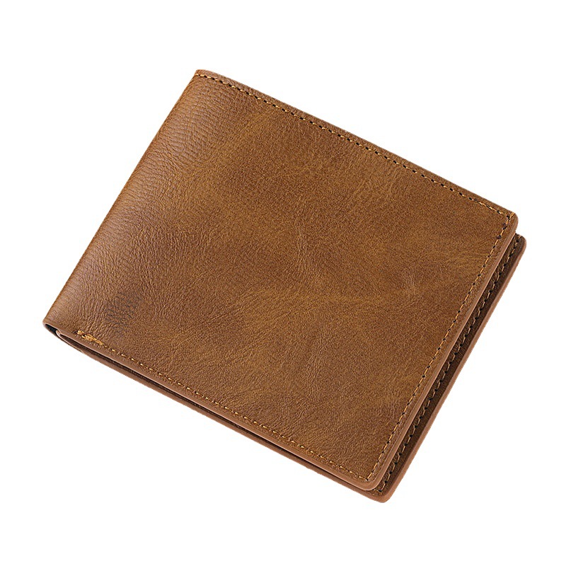 Horizontal wallet wholesale men's short wallet men's student wallet retro wallet no logo factory spot
