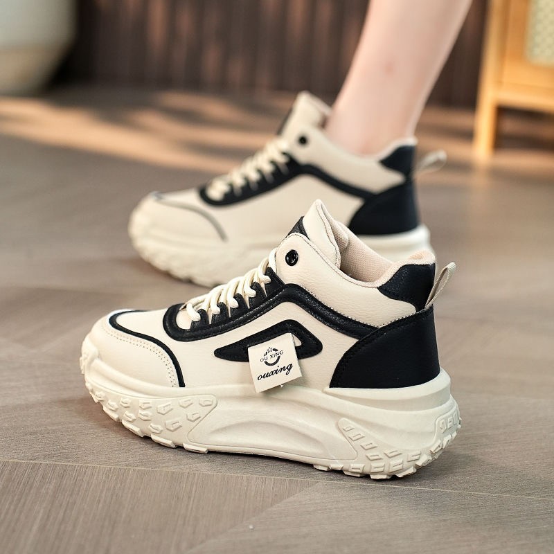 High-top shoes for women 2024 New ins fashionable all-matching clunky sneakers fashionable fashionable high-top sneakers sports casual shoes