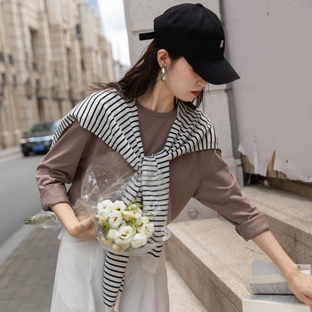 Korean Spring and Summer Shawl Women's Sunscreen Solid Color Outer Wear Knitted Air Conditioning Sweet Fashion Fake Collar Small Square Ware