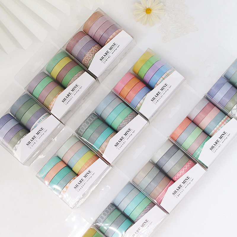 And paper tape set 10 involved in hand account stickers Macron solid color tape DIY decorative stickers manufacturers