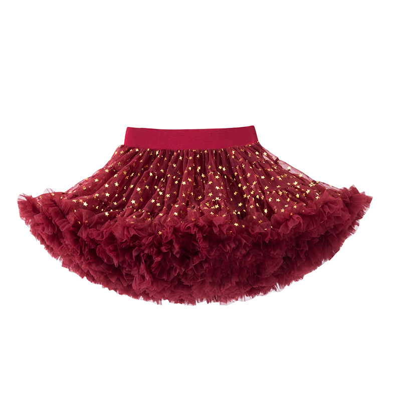 Girl's Star Printed Tutu Skirt Category A New 3-6 Years Old Pleated Skirt Western Style Convex Skirt One Year Old Princess Skirt