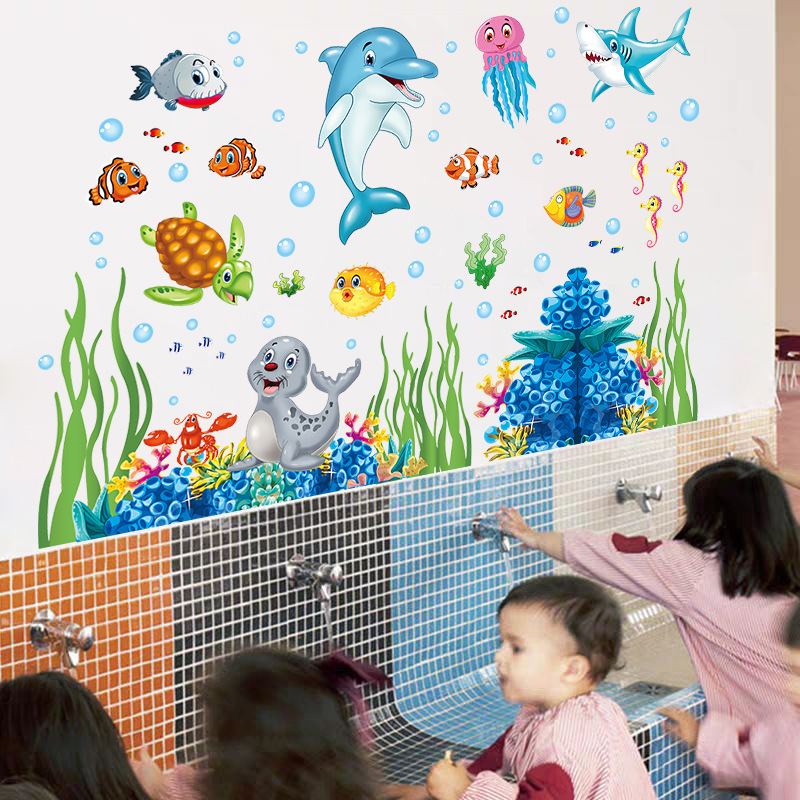 Children's Cartoon Small Animal Wall Stickers Room Baby Stickers Background Wall Decorations Stickers Wallpaper Self-adhesive Naked Dress