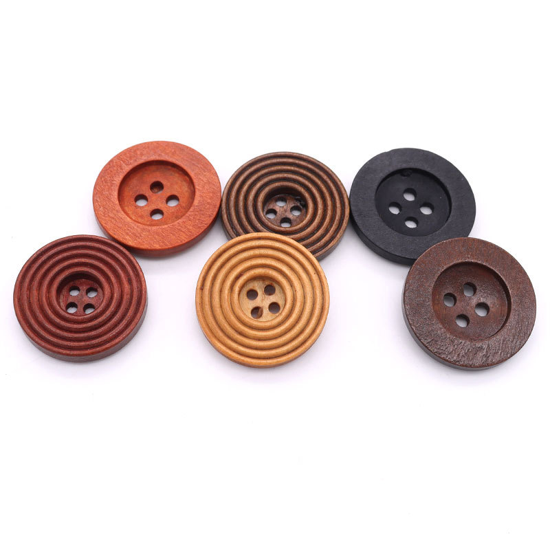 Factory Spot Natural Wood Dyed Button Coat Sweater Cardigan Clothes Button Children's Coat Wooden Button
