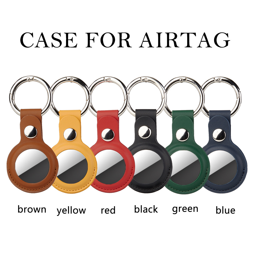 Factory direct for Apple AirTag Keychain Leather Case airtags Anti-lost Leather PU Protective Case