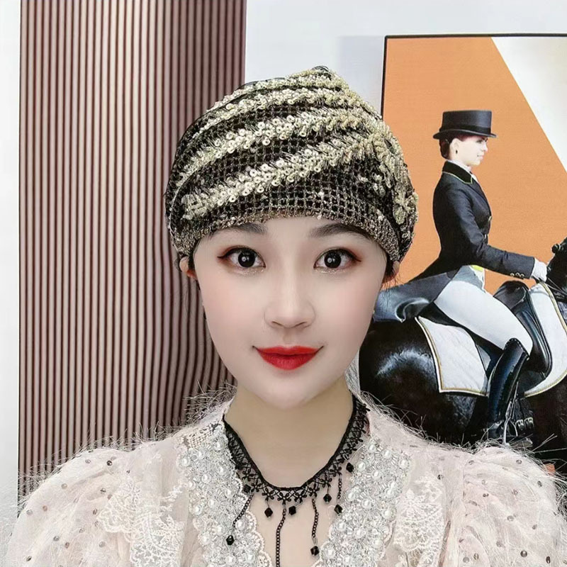 New Style Phoenix Tail Flower Hair Band Hat Stylish Fashionable Style with Rear Flower Baotou Hat Hollow Breathable