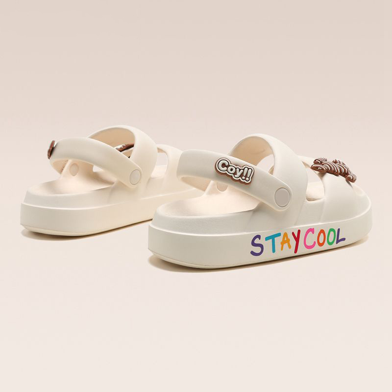 Sandals Women's 2023 Summer Outer Wear Flat Bottom Fashionable Simple Soft Bottom Lightweight Non-slip Shit Treading Breathable Beach Shoes