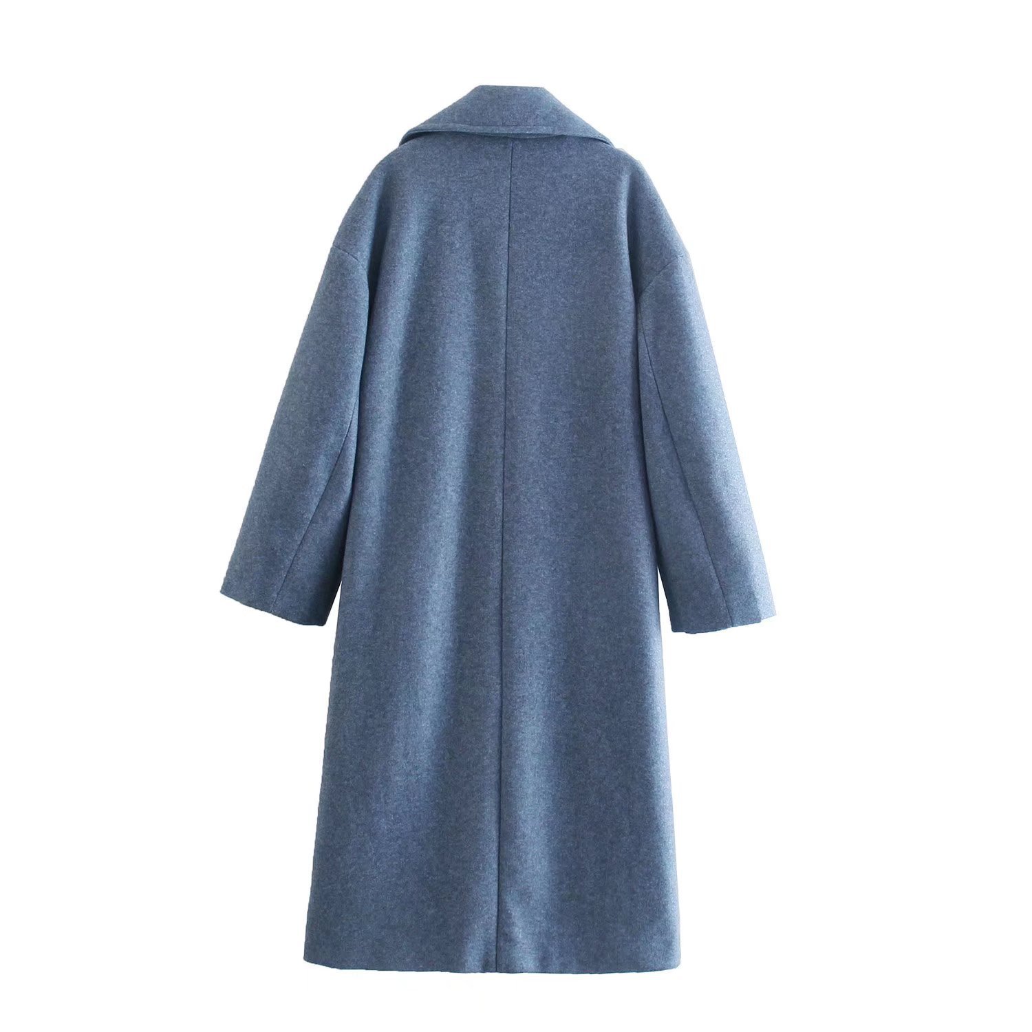 Women's multi-color autumn and winter New lapel double-breasted long thickened woolen overcoat coat 3046293_voghion.com