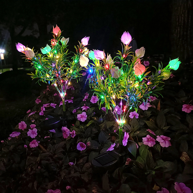 Solar energy Gardenia simulation flower lamp LED courtyard garden decoration lawn lantern outdoor waterproof atmosphere lamp