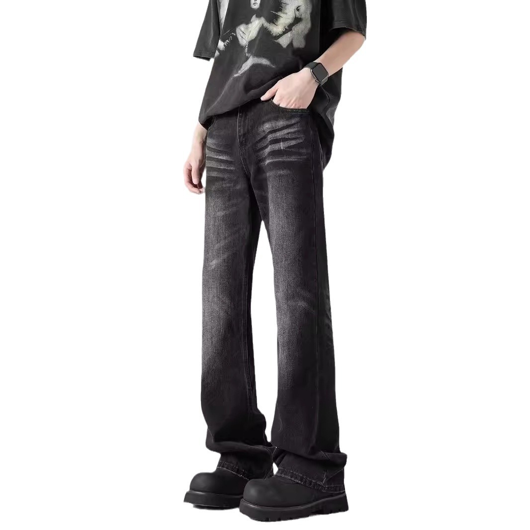 American-style High Street Washed Jeans Spring and Autumn New Arrival Weak Loose Loose Straight Casual Pants Men
