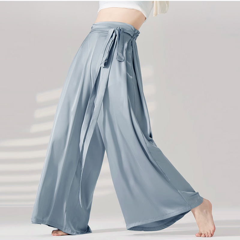 Classical dance practice clothes female adult Chinese style jazz dance straight long pants modern dance ribbon body clothing