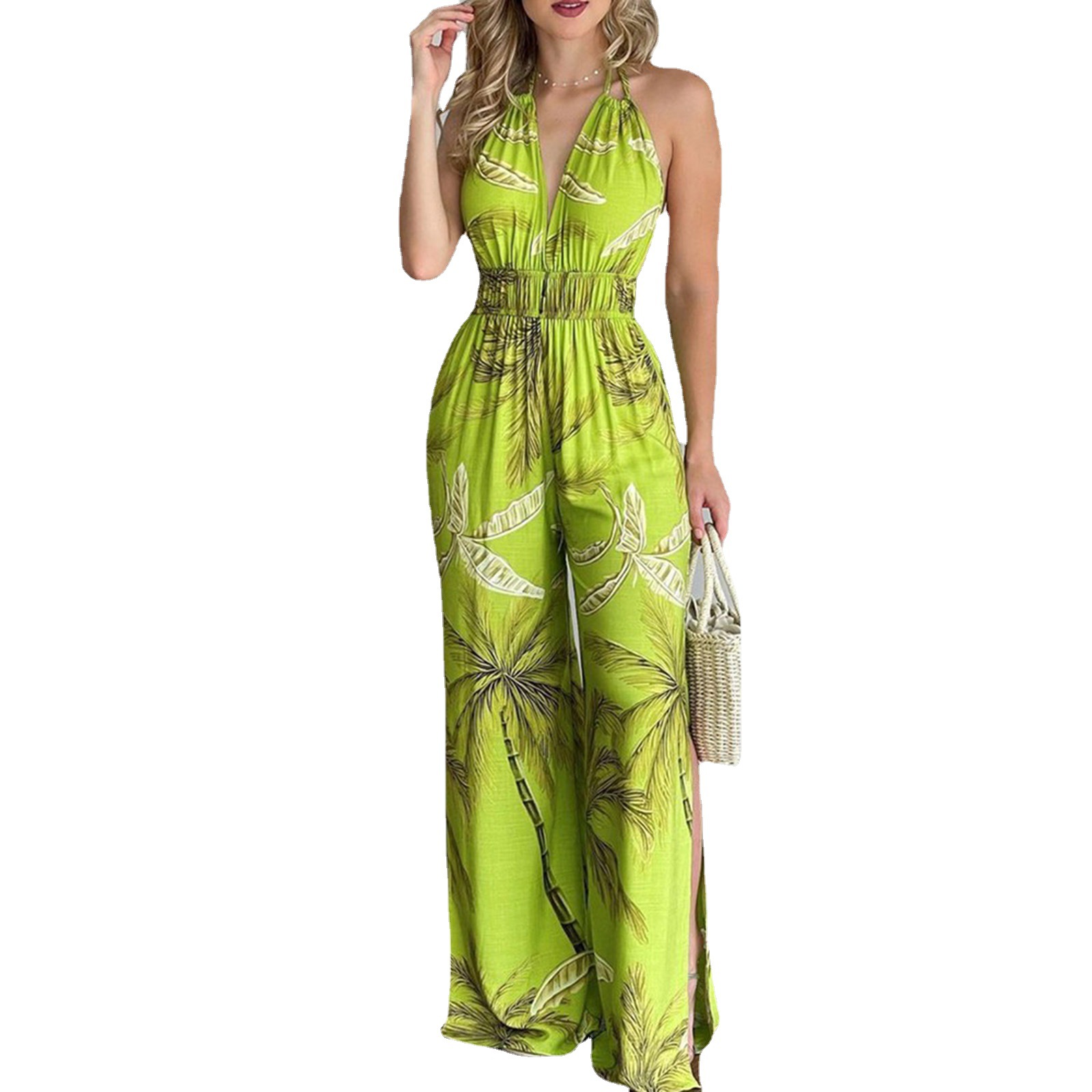 2024 Amazon New European and American Women's Dress wish Independent Station Digital Printed Colorful Pants Women