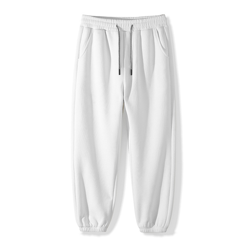 Men's Casual 2022 New Fashion Waffle Legs Four Seasons Loose Sports Pants Fashionable Thin Breathable Wei