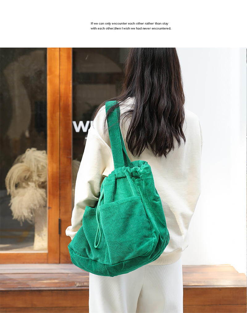 Japanese Style Vintage Corduroy Handbag ins Canvas Large Capacity Underarm Bag Internet Popular Fashionable Drawstring Shoulder Bag for Women_voghion.com