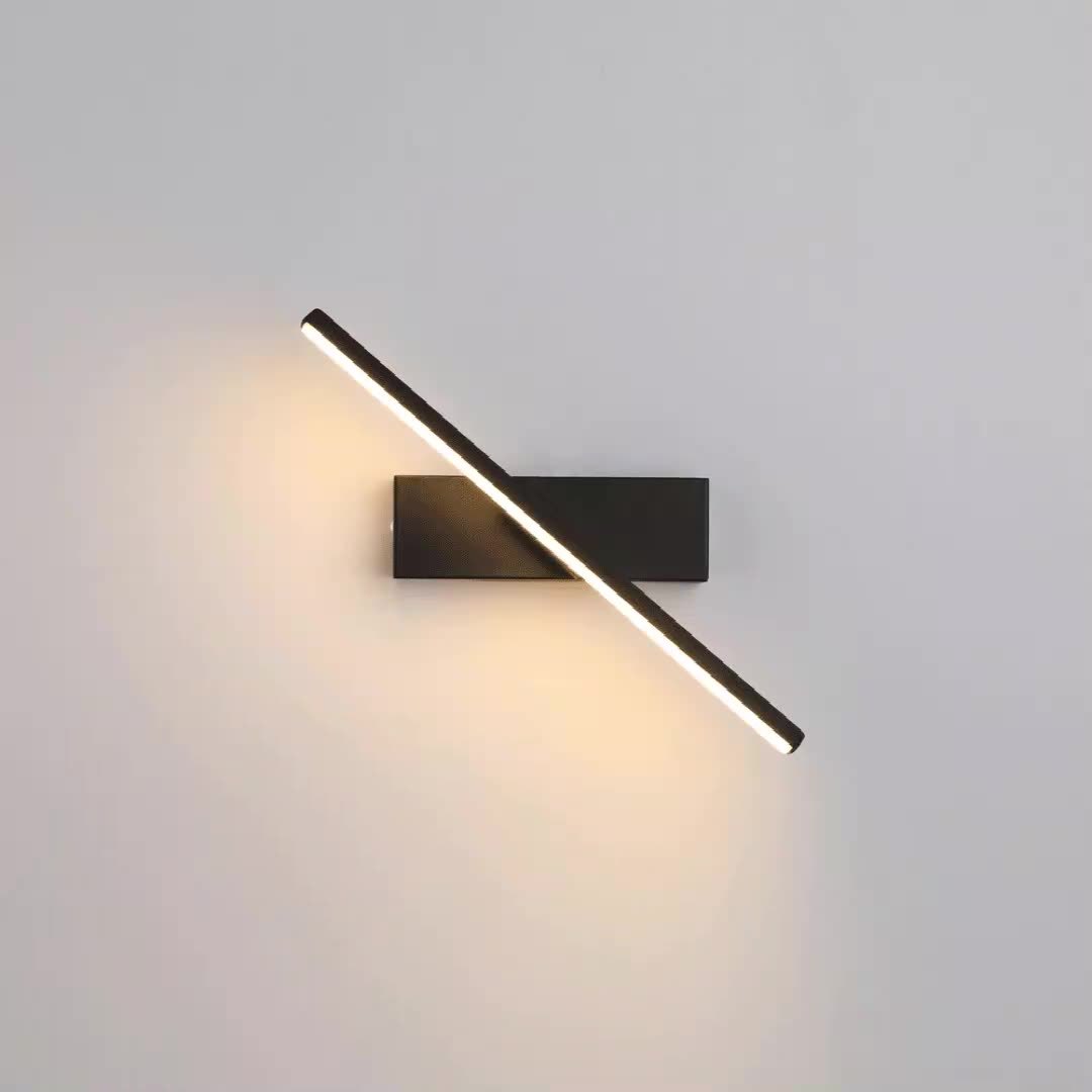 led wall lamp, modern light luxury living room 2023 household linear strip aluminum lighting 330 degree rotating runway light