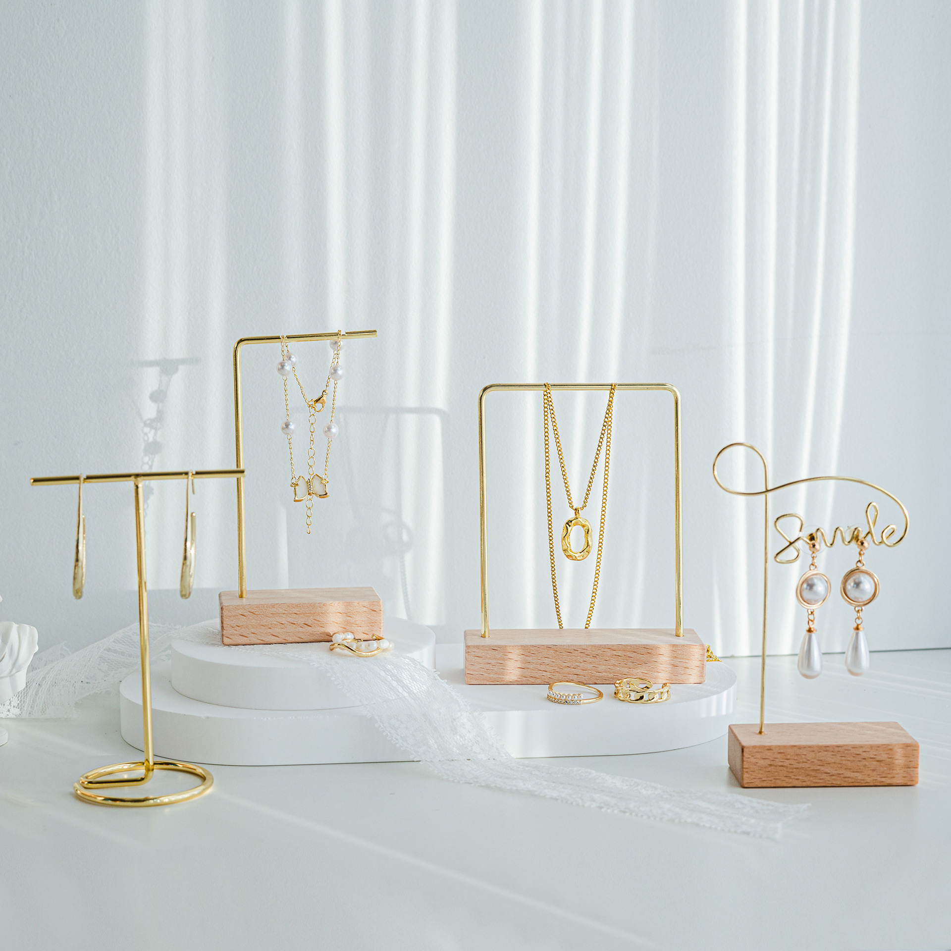 Jewelry Photography Props Ornaments ins Style Necklace Earrings Jewelry Rack Pose Photography Decoration Display Shooting Background