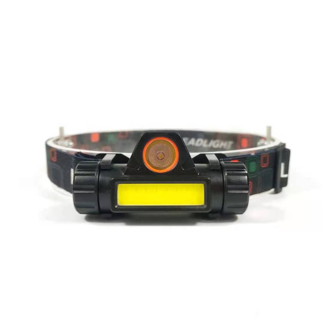 Cross-border strong light headlight COB light source with magnet tool lamp USB rechargeable headlight outdoor flashlight wholesale