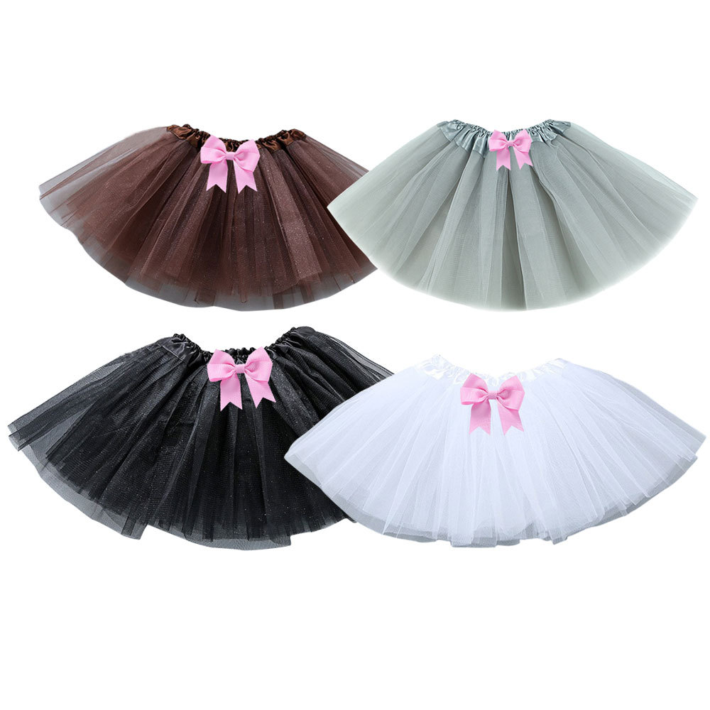 Cross-border supply children's dance chiffon TUTU ballgown three-layer performance elastic waist half-body female COS dress wholesale