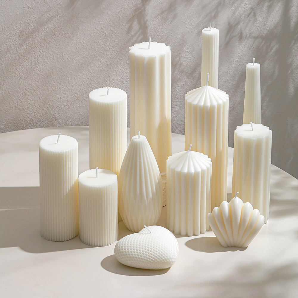 28 Nordic style art scented candles ins handmade line white geometric creative shape candles