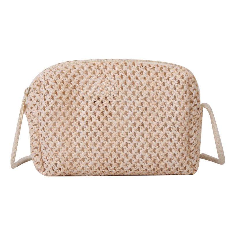 Summer Mini Handmade Woven Bag Women's 2023 New Fashionable Small Fresh Style Pastoral Style Crossbody Straw Woven Bag Small Square Bag