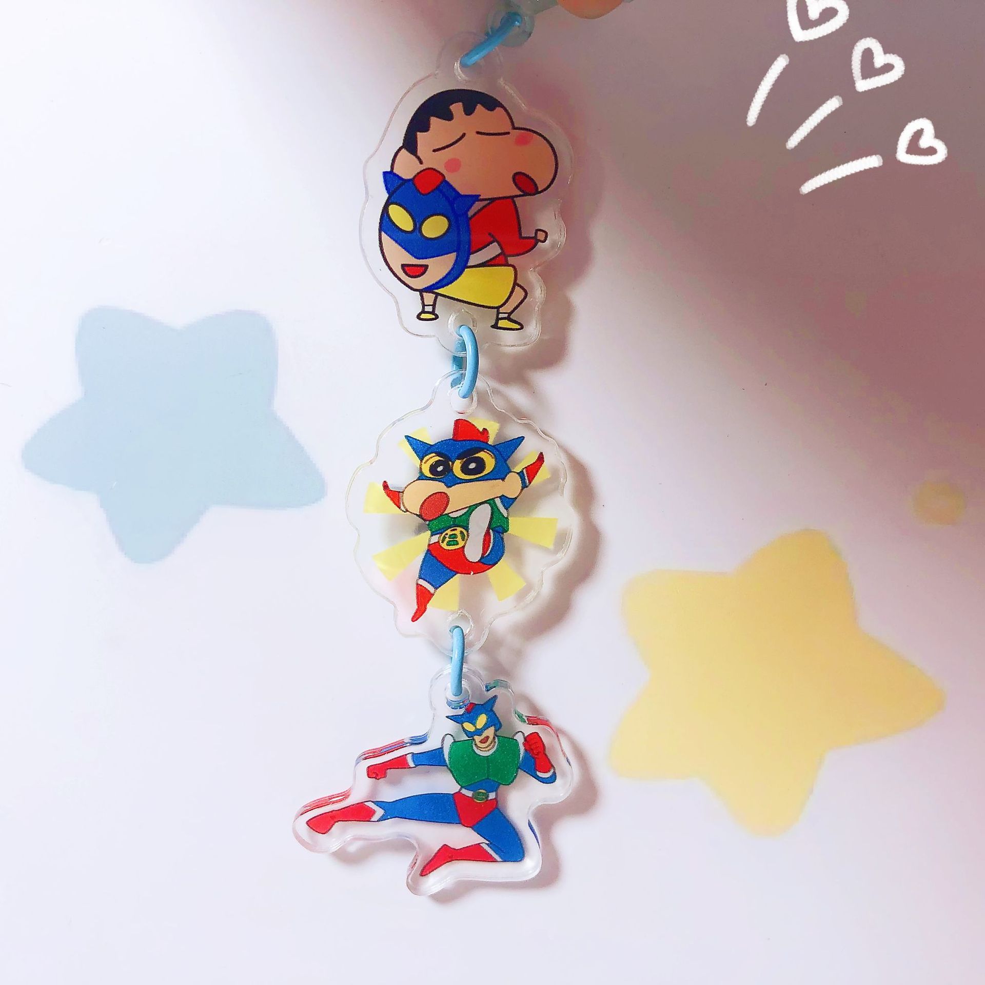 Crayon Small New Cartoon Pendant String Acrylic Bag Pendant Acrylic Keychain Friends Small Gift Pendant