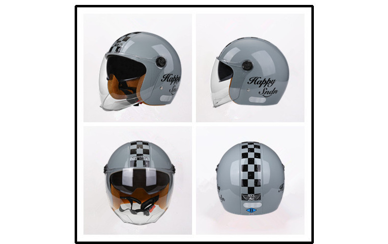 Nová GB Retro dvojitá čočka helma Zimní elektrická motocyklová helma Bateriová autohelma Přilba Four Seasons_voghion.com