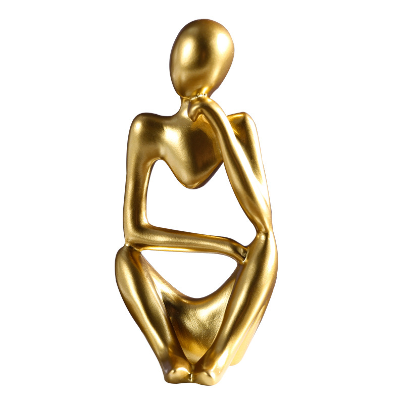 Nordic style left and right thinking character abstract resin crafts decoration office model room decoration wholesale