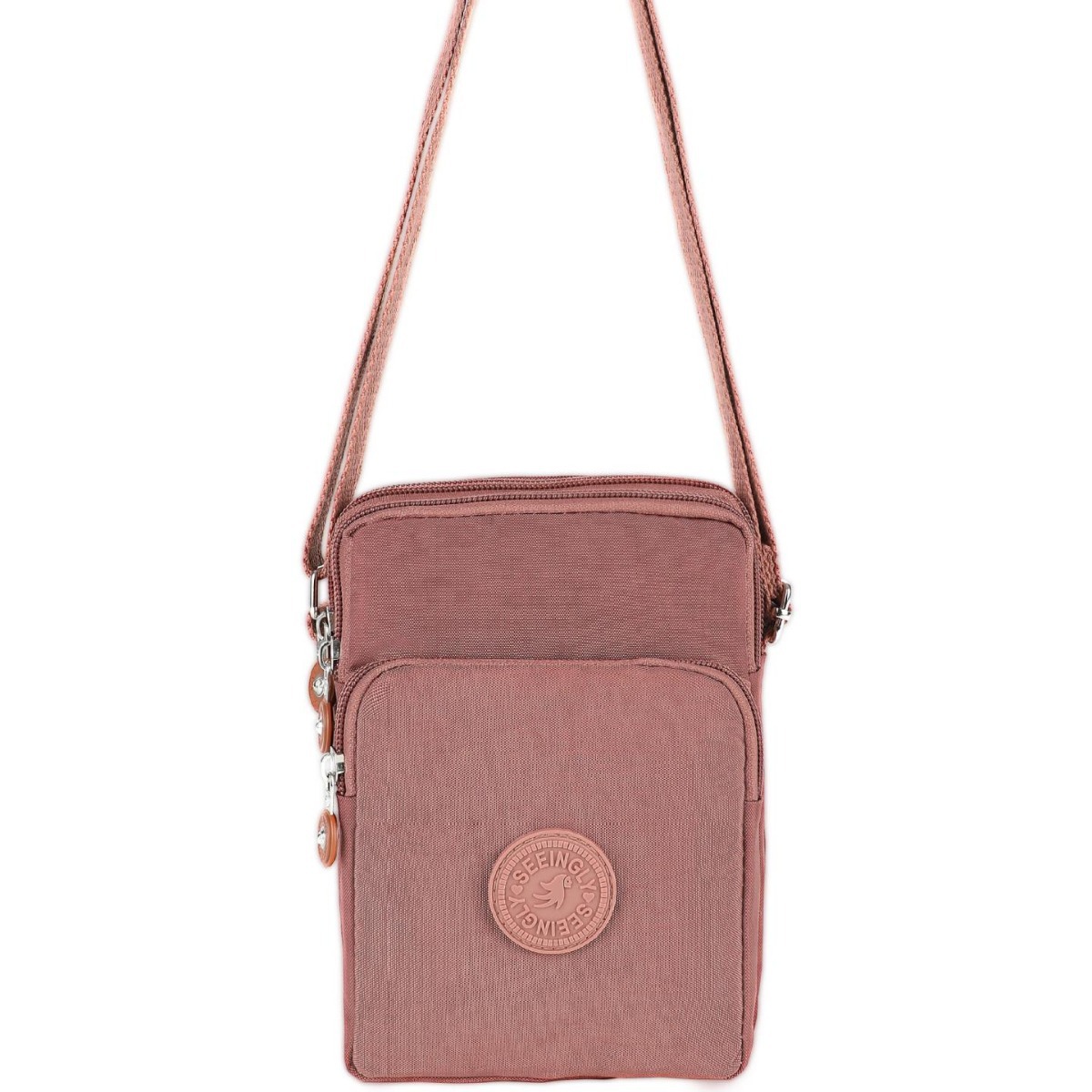 Factory foreign trade vertical version mobile phone bag female Korean simple zipper shoulder crossbody vertical version nylon mobile phone bag wholesale