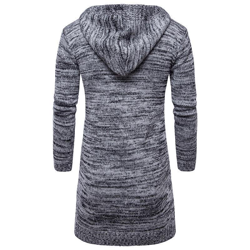 Men's Hooded Thick Cardigan Sweatshirt Outerwear Trendy European and American Knitwear Sweater
