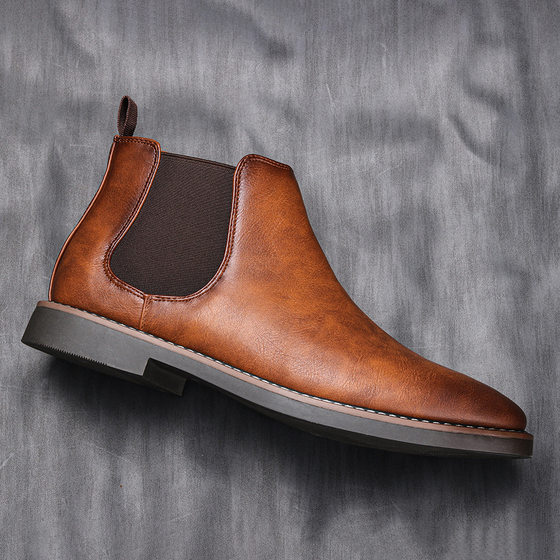 Men's Chelsea Boots British Men's Shoes Color-polished Fashion Retro Cross-border Men's Large Size Short Boots Ankle Boots