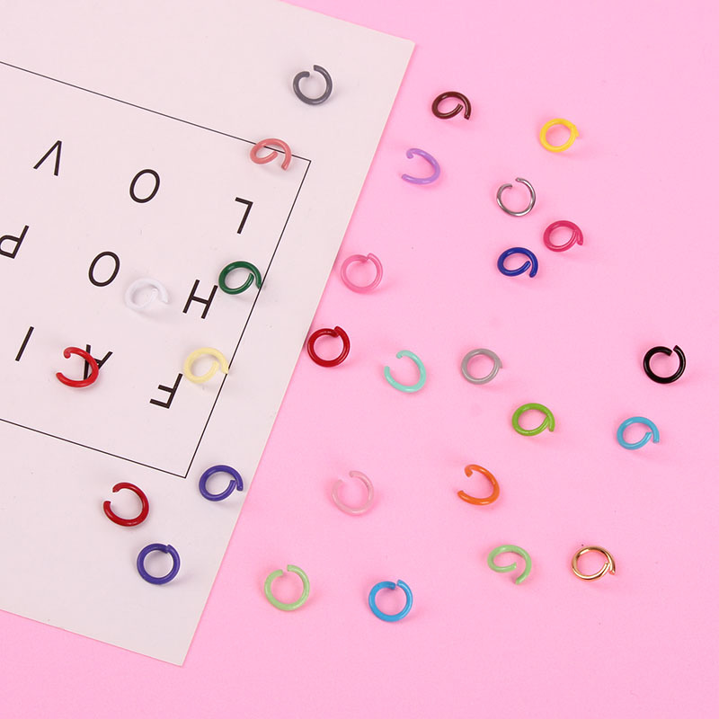 Paint 0.8 color open ring iron connection ring bracelet hand hanging ring material DIY key chain jewelry accessories