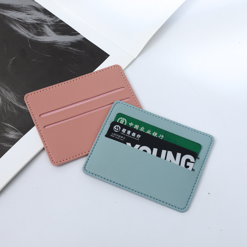 Card Holder Wholesale Leather Change Credit Card ID Card Holder pu Mini Thin Business Card Holder