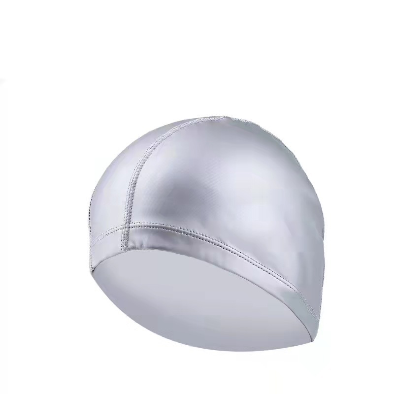 Lycra High Elastic Swimming Cap for Men and Women Waterproof Ear Protection Coated Swimming Cap Adult Diving Cap Swimming Equipment Cross-border Swimming Cap