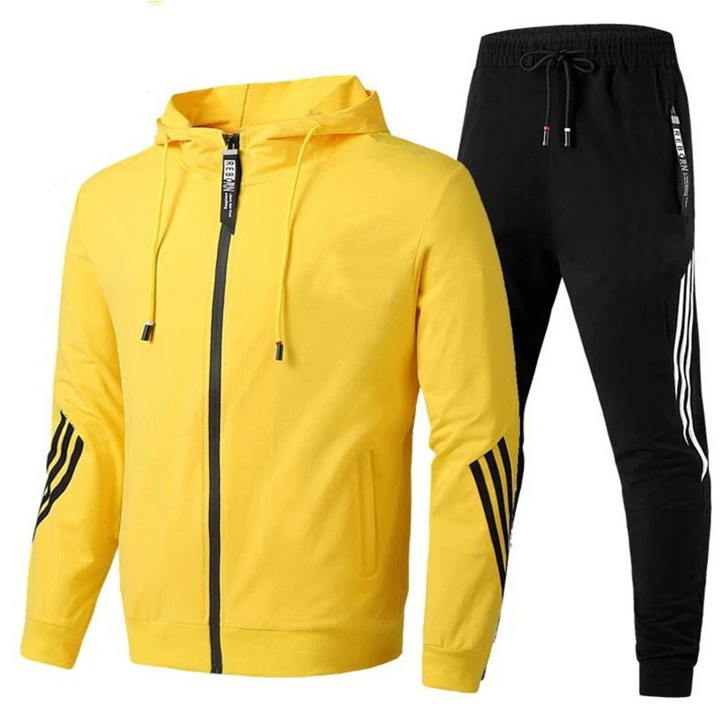 2023 Spring and Autumn New Cross-border Foreign Trade Sports Men's Suit Casual Sweatshirt Pullover Fashion Zipper Set